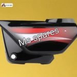 Side Cover 2 Piece Black Red Sticker-First Quality - Splendor Pro