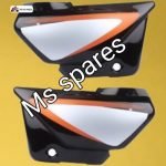 Side Cover Black White Orange Sticker-First Quality - Splendor Old-Splendor Plus