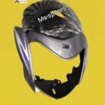 Visor Without Garnish Grey With White Blue Sticker-Shine Delux[Type 6]